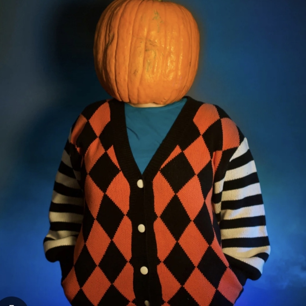 Glimmerwood Halloween Pumpkin Sweater - Orange and Black